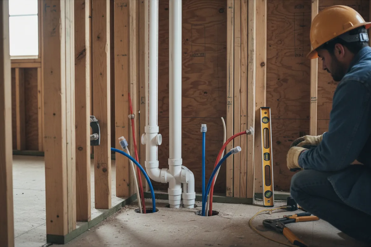 Drain and supply rough-in during Garbage Disposal Repair in Humptulips